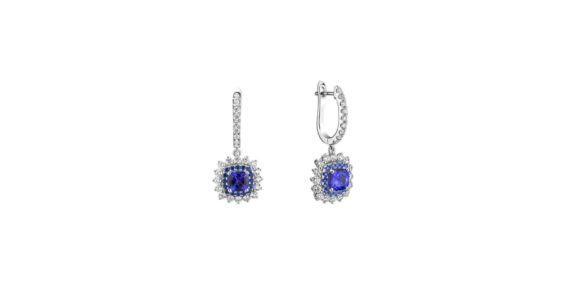 Diamond earrings with Tanzanite Radiant Shine