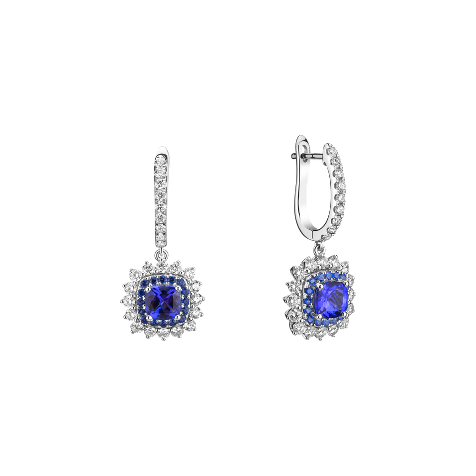 Diamond earrings with Tanzanite Radiant Shine