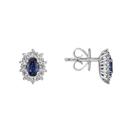 Diamond earrings with Sapphire Princess Joy