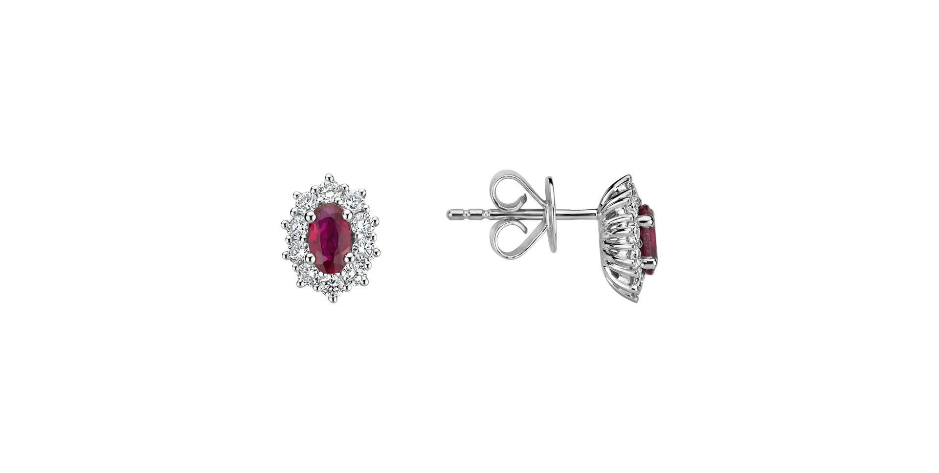 Diamond earrings with Ruby Princess Joy