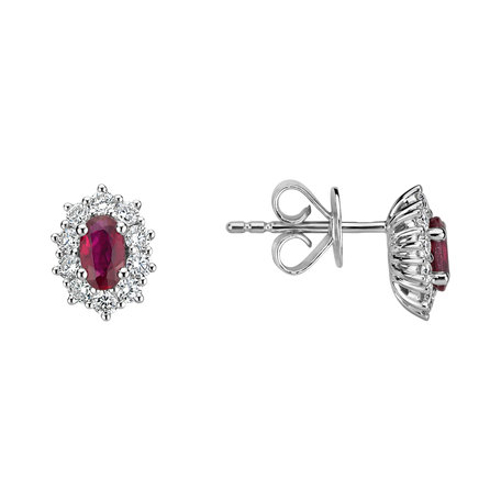 Diamond earrings with Ruby Princess Joy