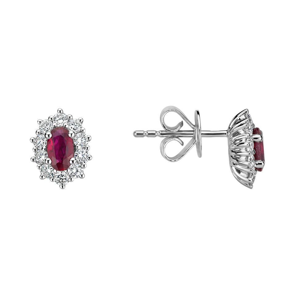 Diamond earrings with Ruby Princess Joy