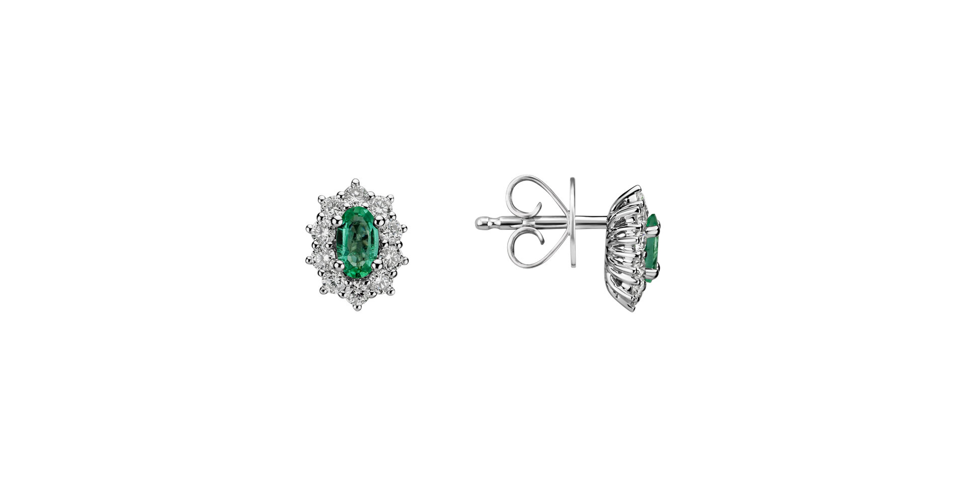 Diamond earrings with Emerald Princess Joy