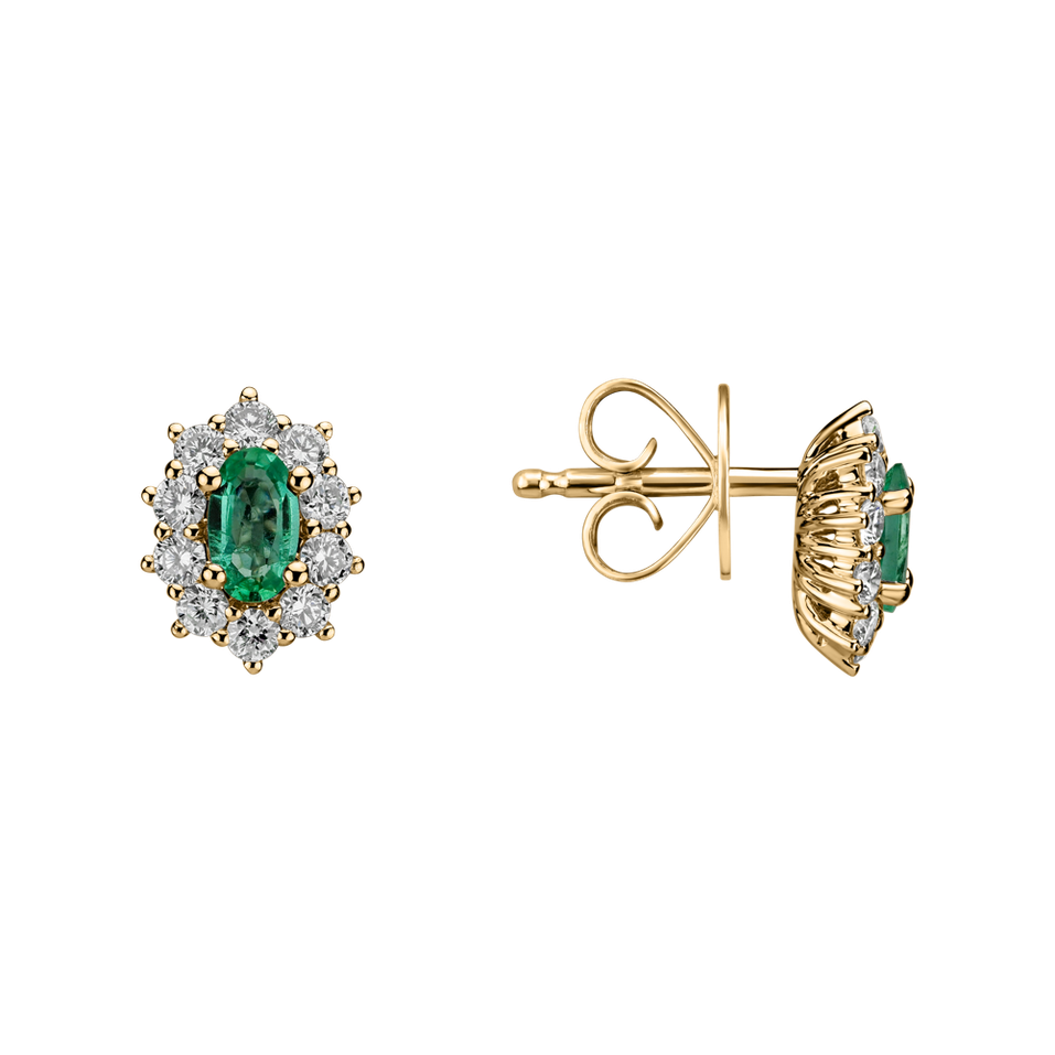 Diamond earrings with Emerald Princess Joy