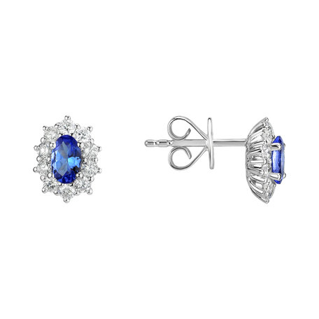 Diamond earrings with Tanzanite Princess Joy