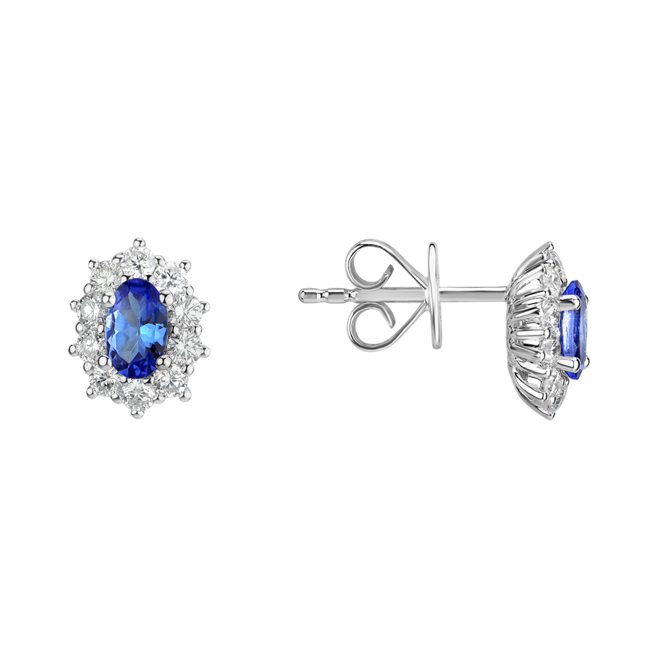 Diamond earrings with Tanzanite Princess Joy