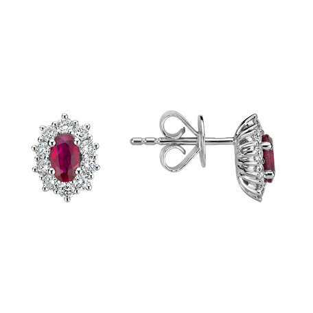 Diamond earrings with Ruby Princess