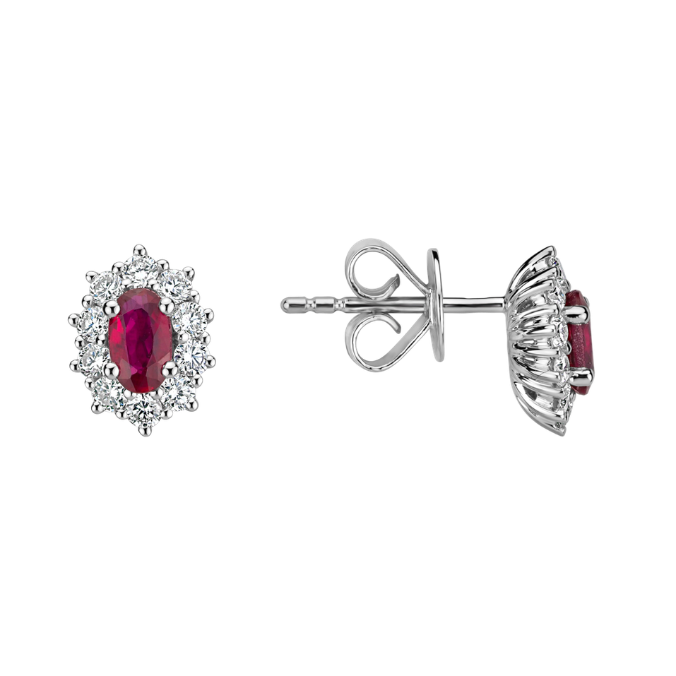 Diamond earrings with Ruby Princess