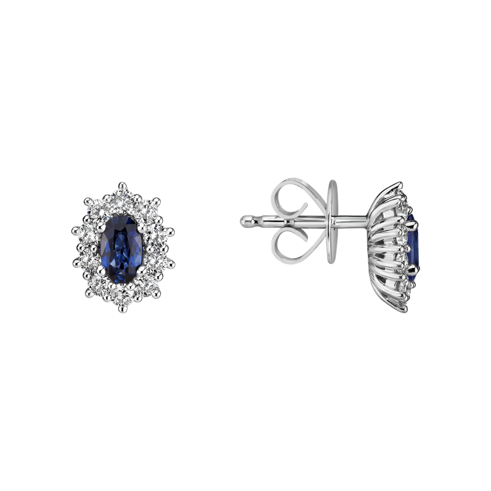 Diamond earrings with Sapphire Princess