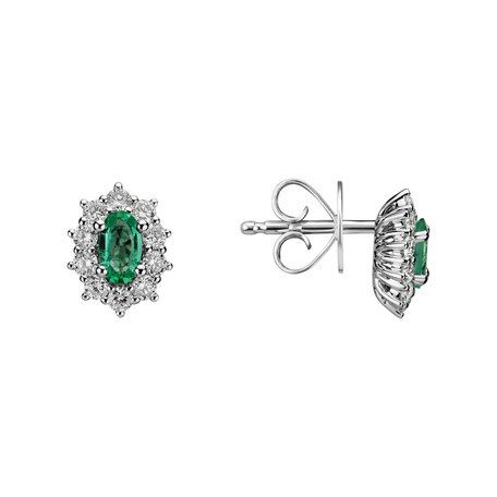 Diamond earrings with Emerald Princess