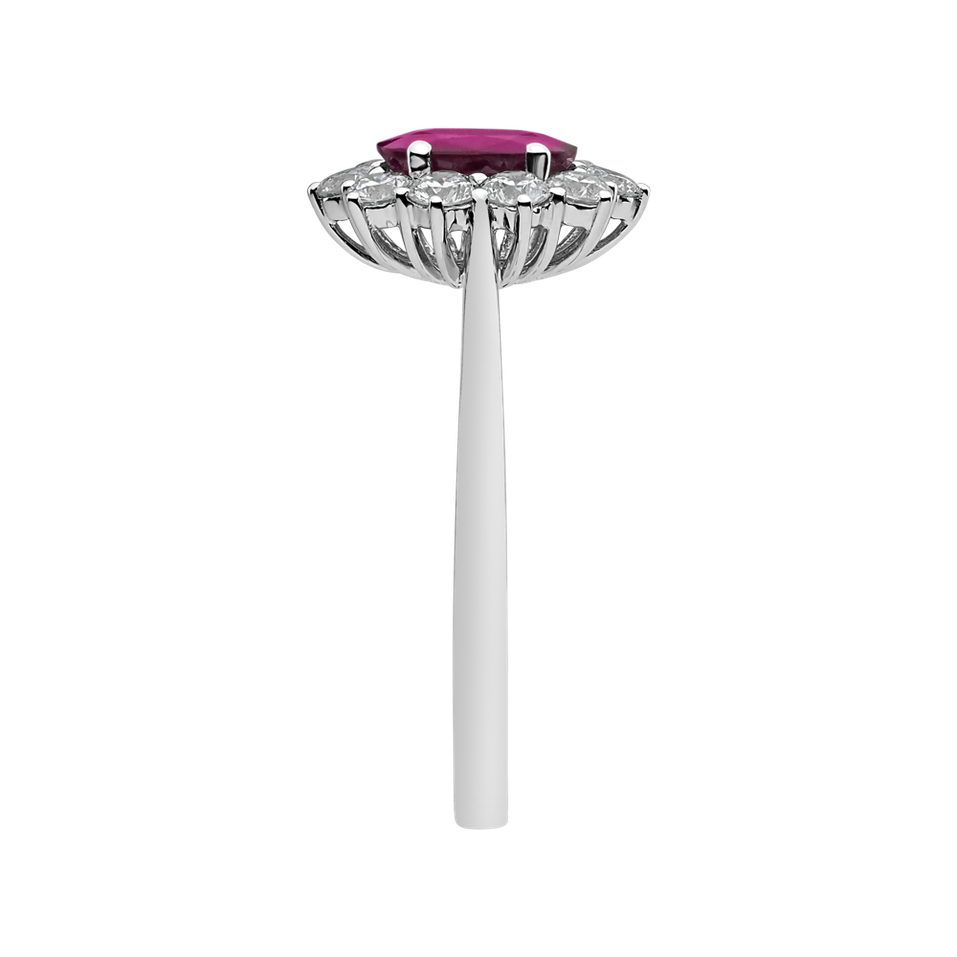 Diamond ring with Ruby Princess