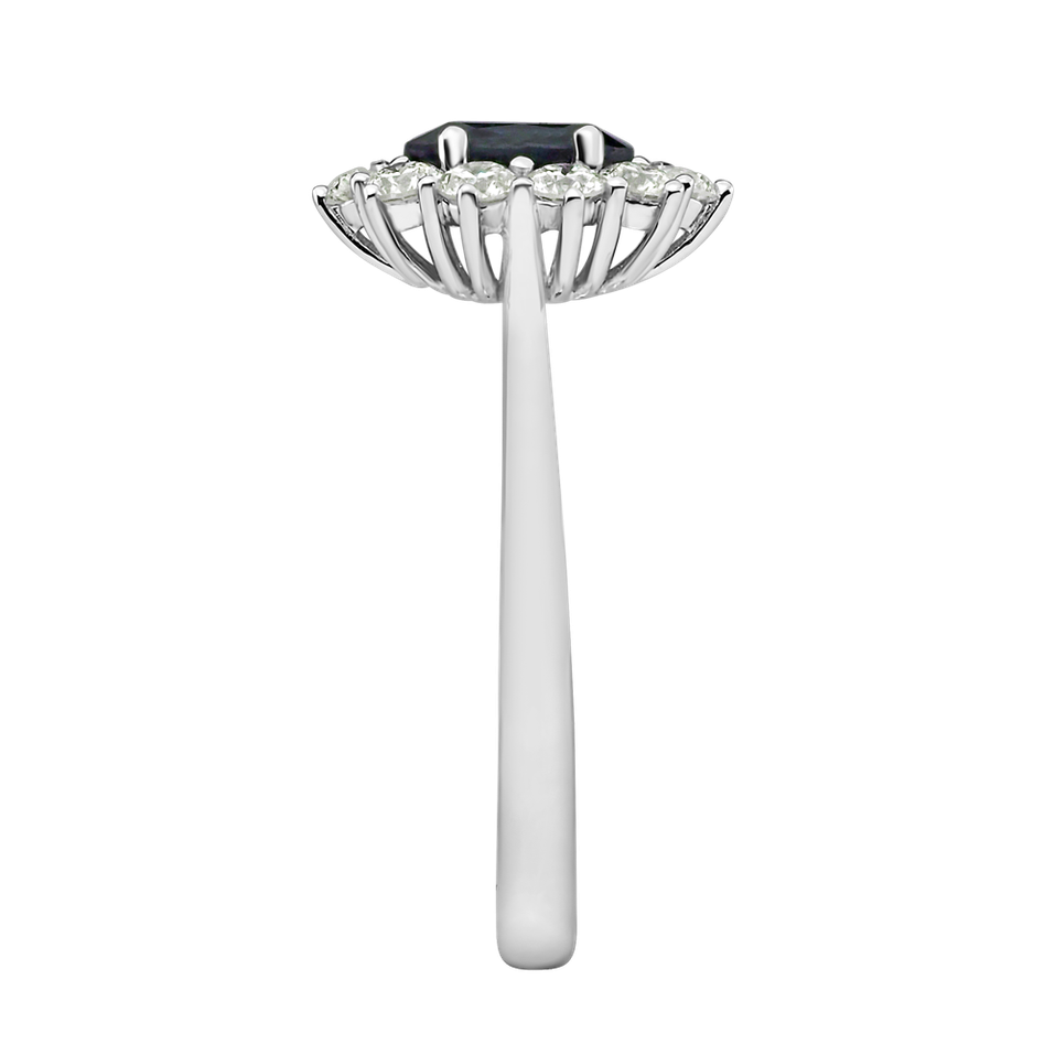 Diamond ring with Sapphire Princess