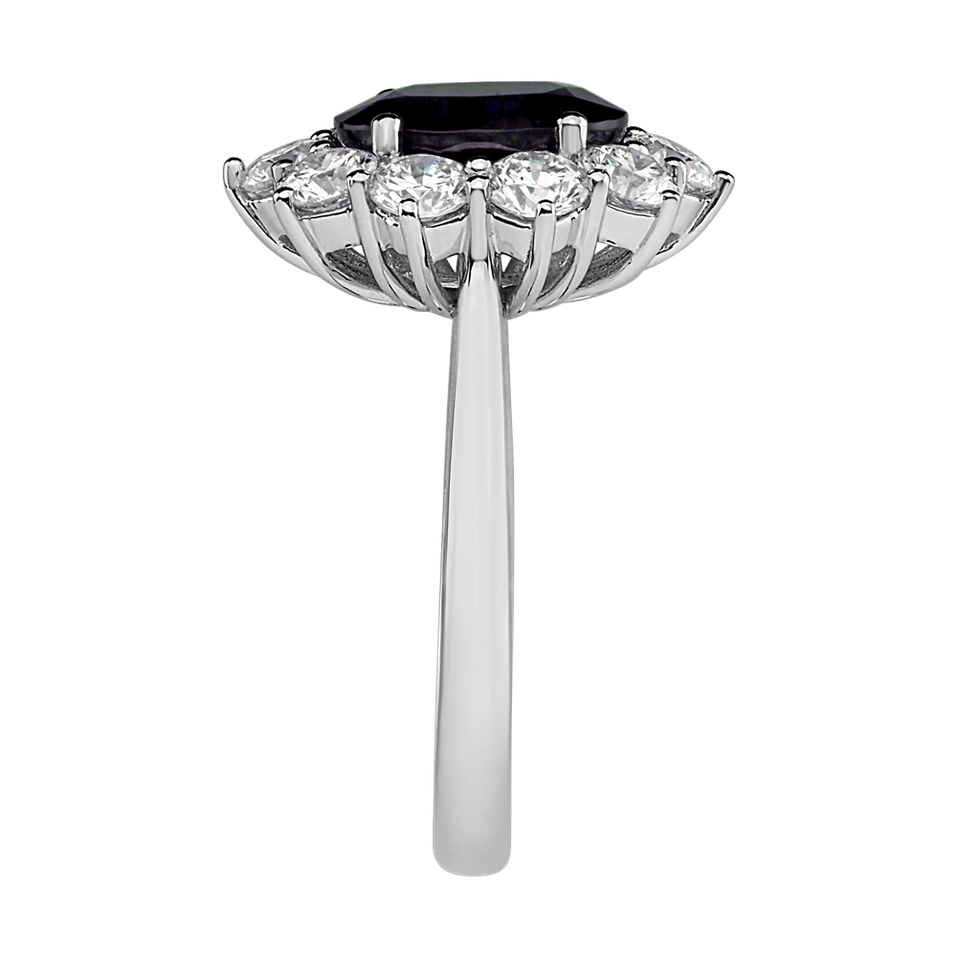 Diamond ring with Sapphire Princess