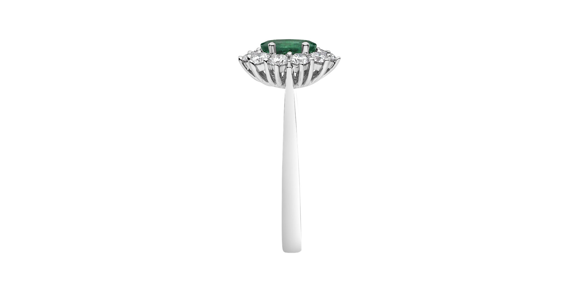 Diamond ring with Emerald Princess