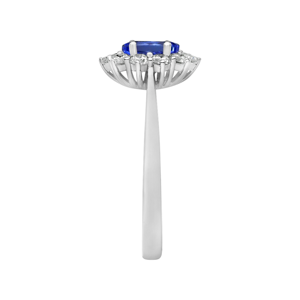 Diamond ring with Tanzanite Princess