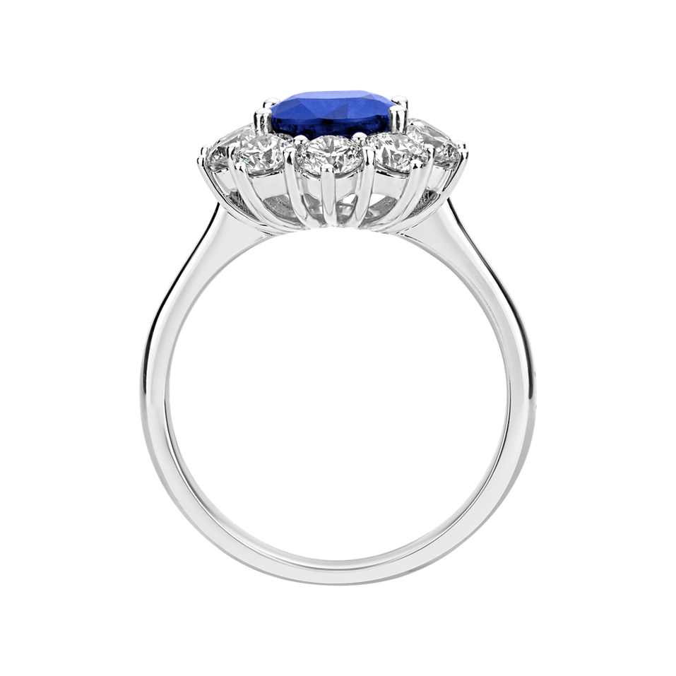 Diamond ring with Tanzanite Princess