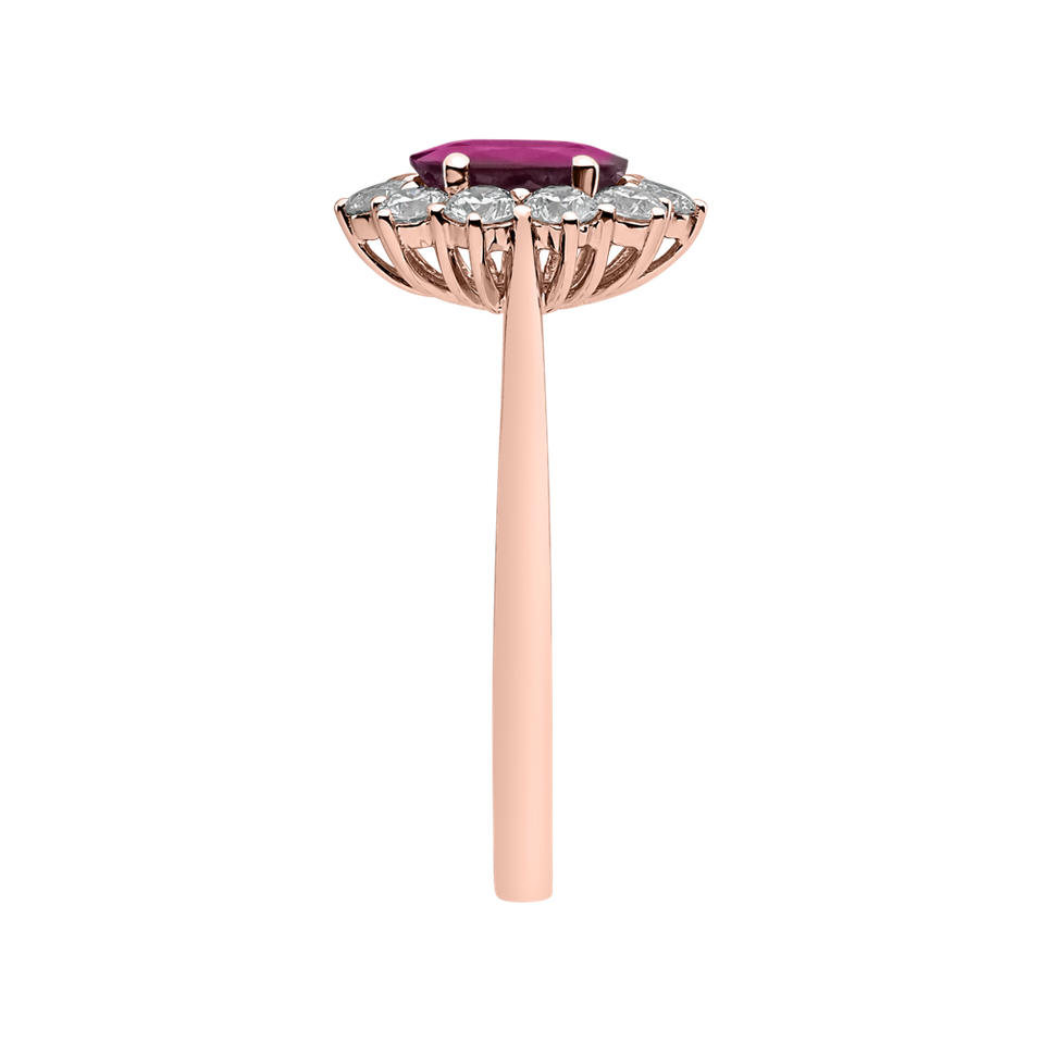 Diamond ring with Ruby Princess