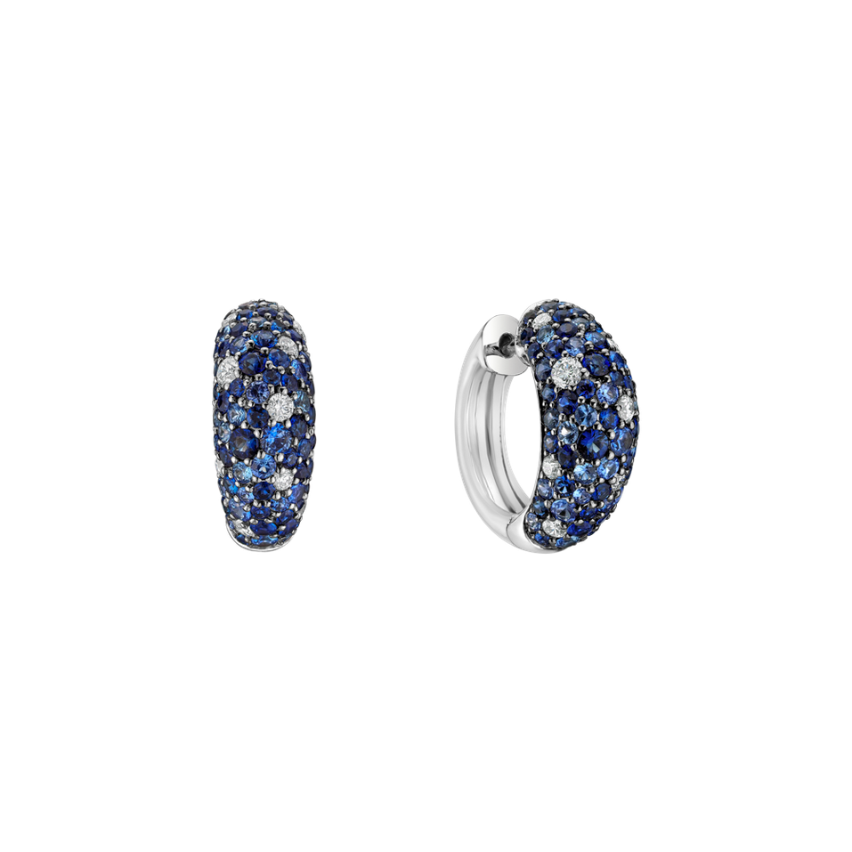 Diamond earrings and Sapphire Galaxy Fantasy