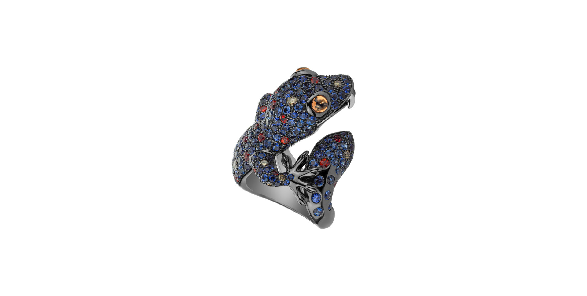 Ring with Sapphire and brown diamonds Miracle Gecko