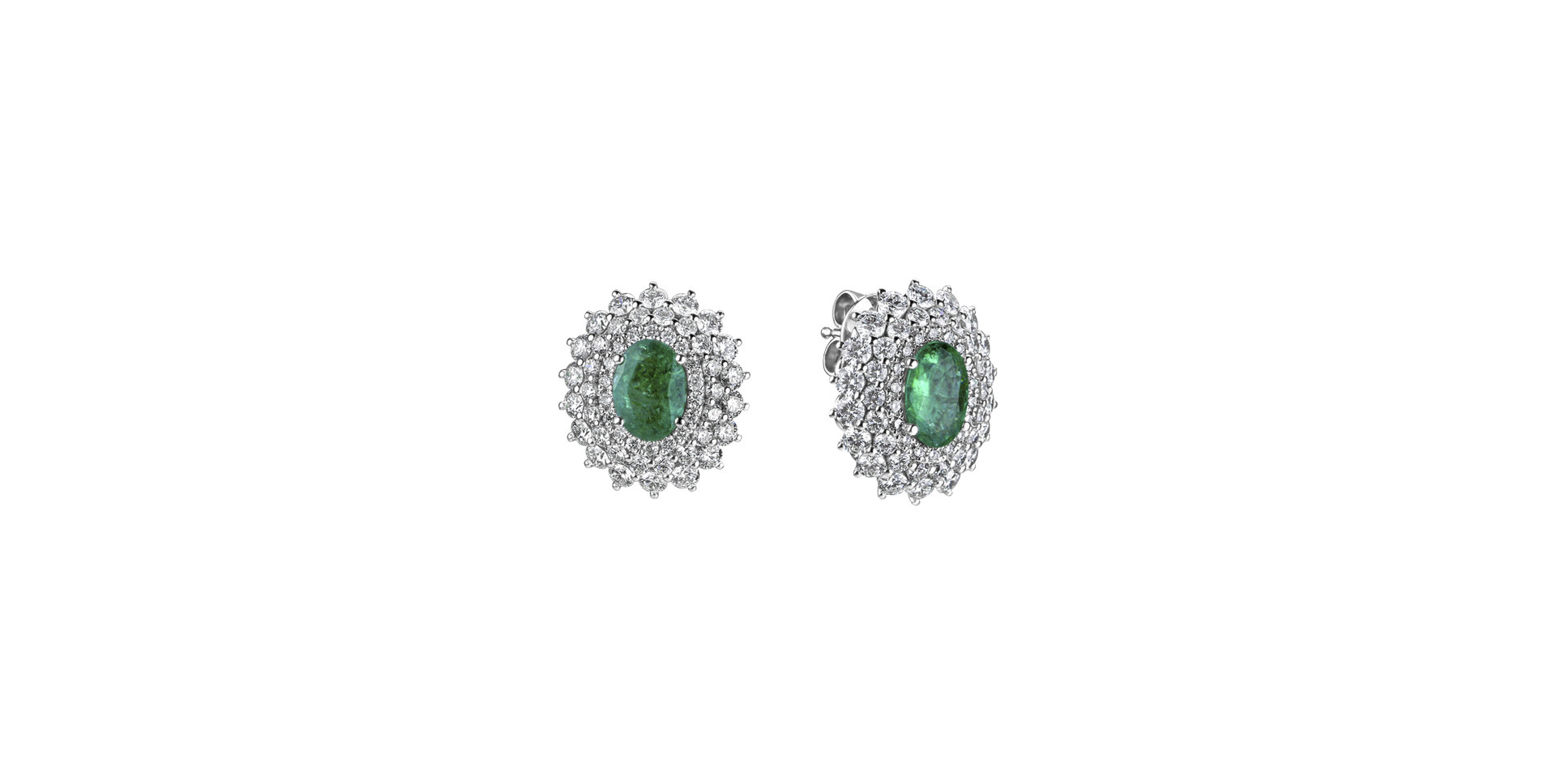 Diamond earrings with Emerald Royal Sparkle