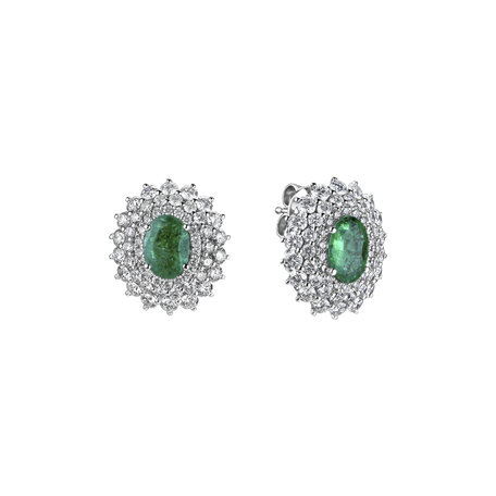 Diamond earrings with Emerald Royal Sparkle