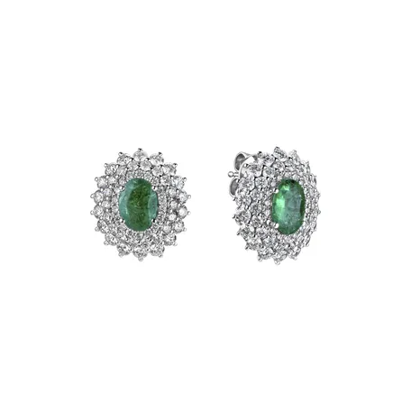 Diamond earrings with Emerald Royal Sparkle