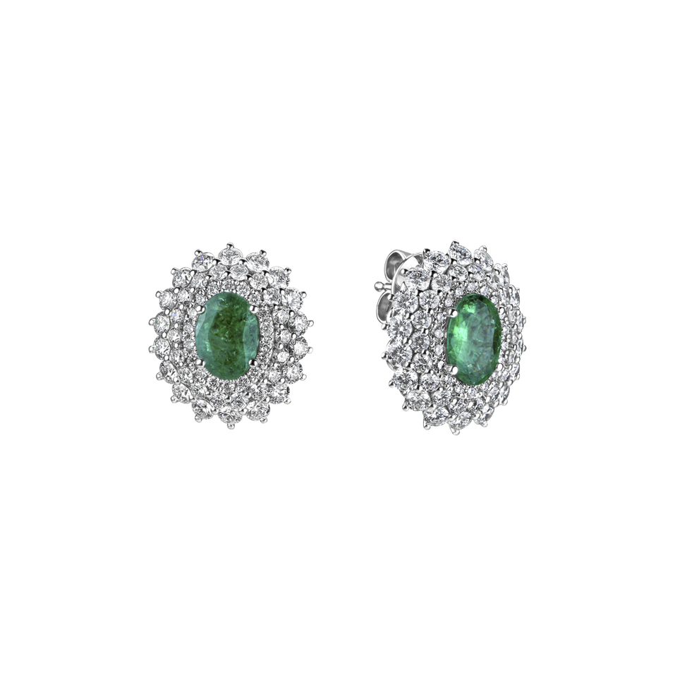 Diamond earrings with Emerald Royal Sparkle