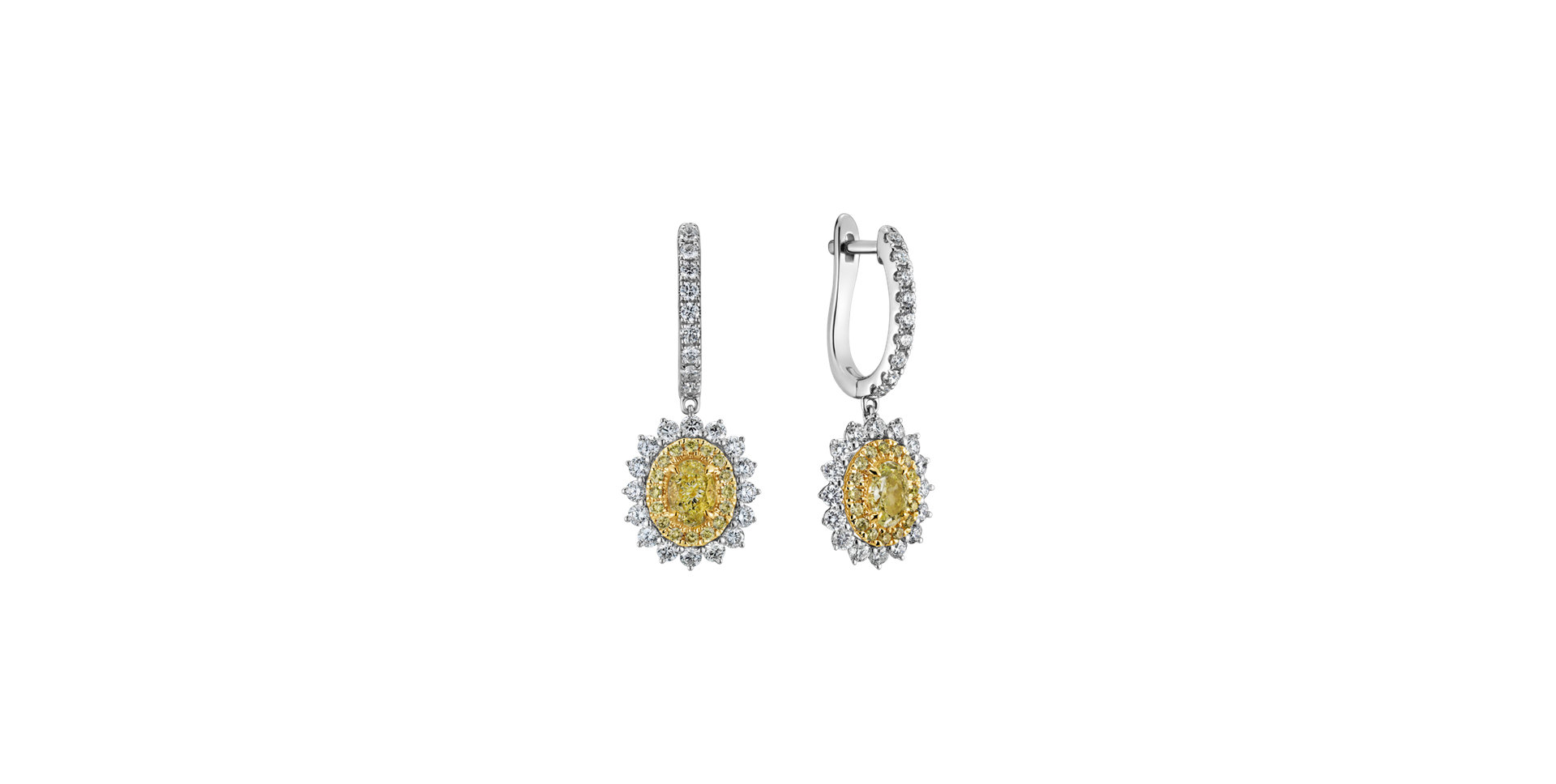 Earrings with yellow and white diamonds Glory Rays