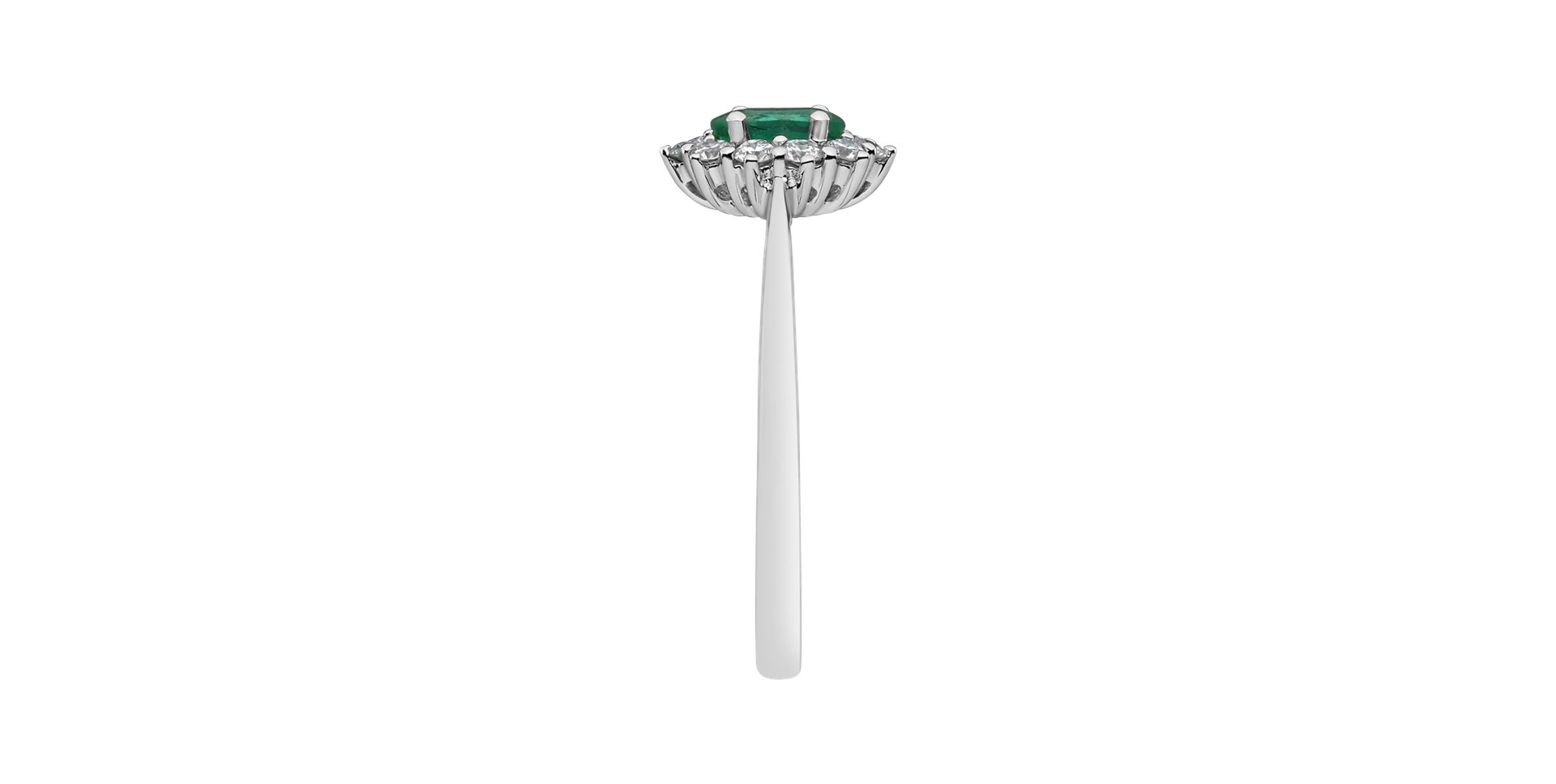 Diamond ring with Emerald Princess