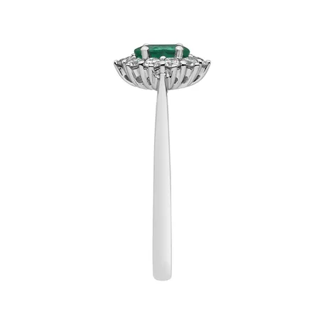 Diamond ring with Emerald Princess