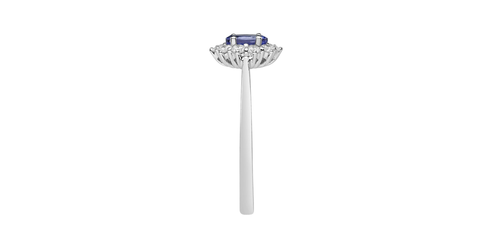 Diamond ring with Tanzanite Princess