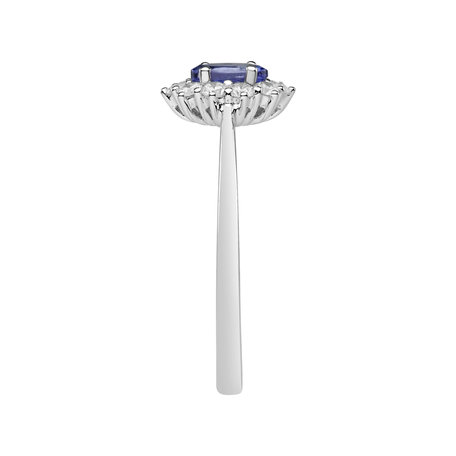 Diamond ring with Tanzanite Princess