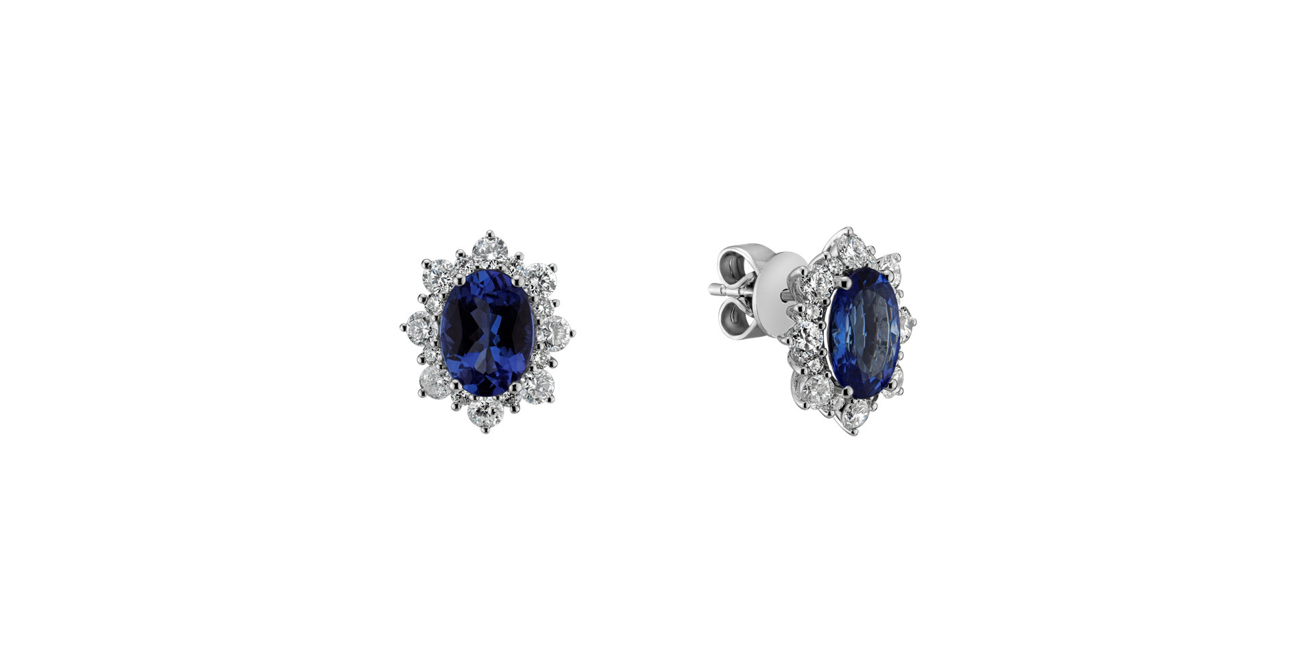 Diamond earrings with Tanzanite Mary Magdalene