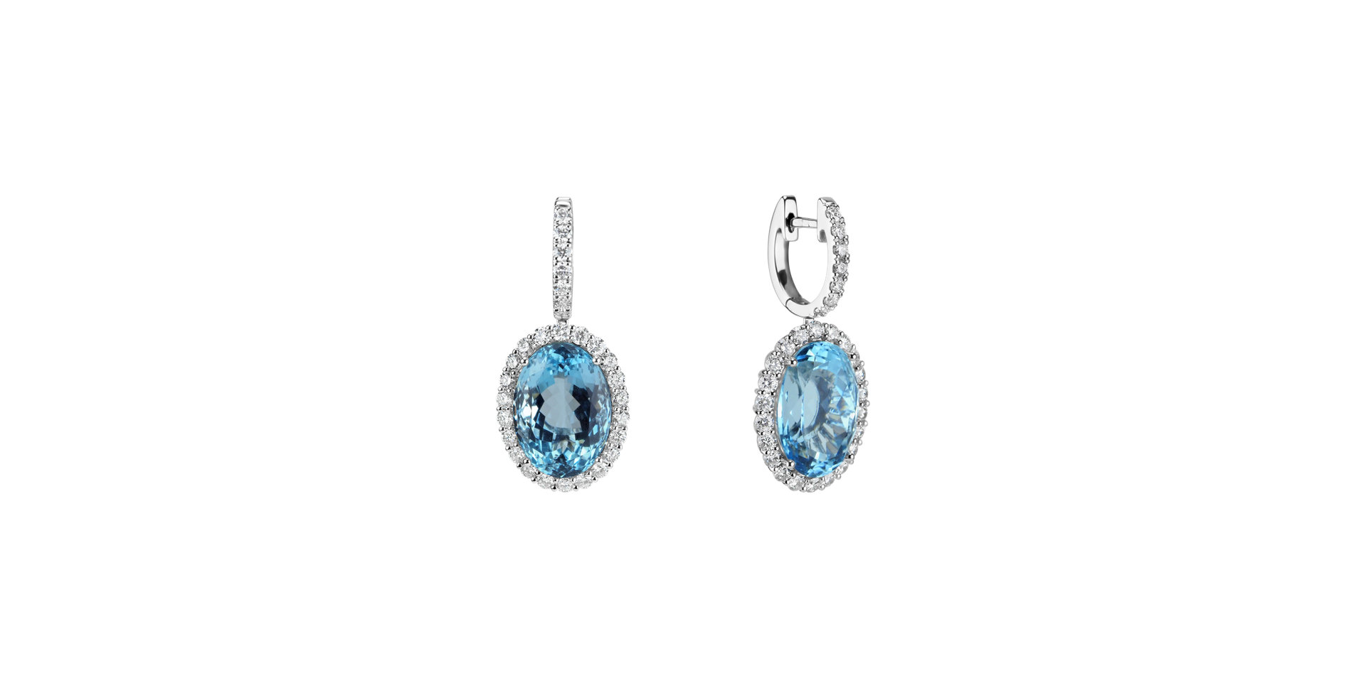 Diamond earrings with Aquamarine Royal Hope