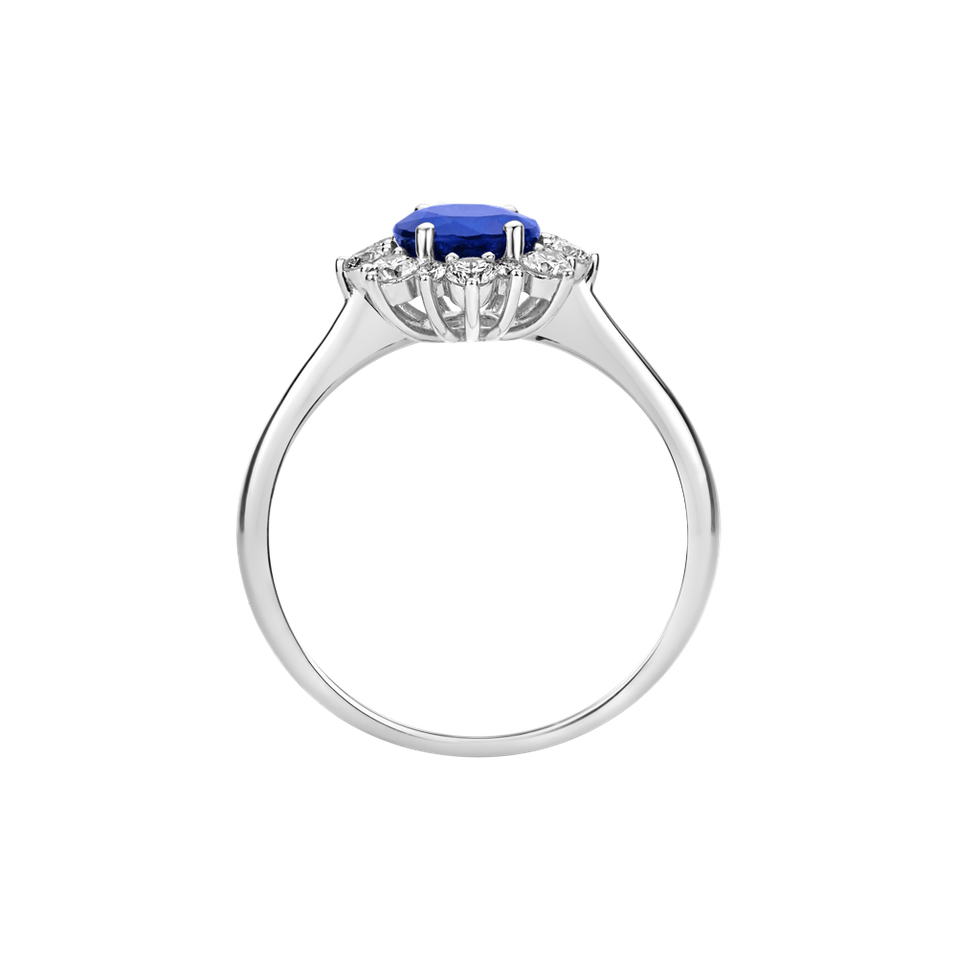 Diamond ring with Tanzanite Trixie Princess