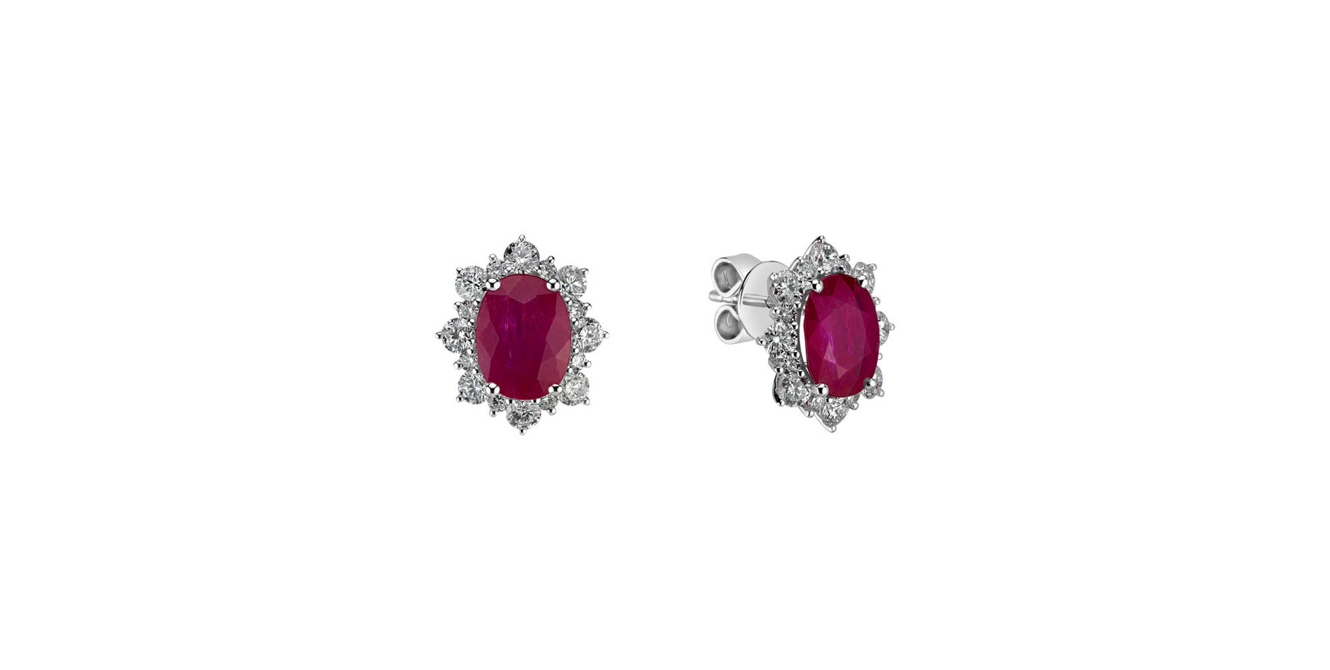 Diamond earrings with Ruby Mary Magdalene