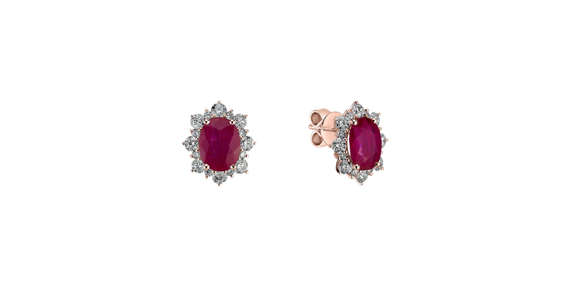 Diamond earrings with Ruby Mary Magdalene