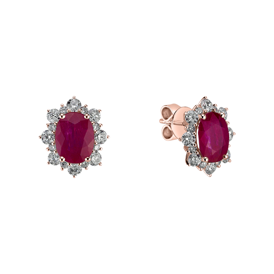Diamond earrings with Ruby Mary Magdalene