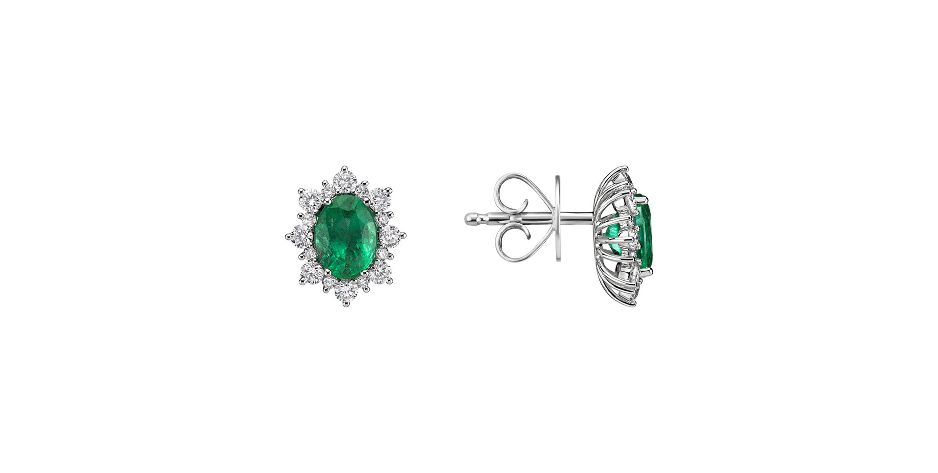 Diamond earrings with Emerald Mary Magdalene