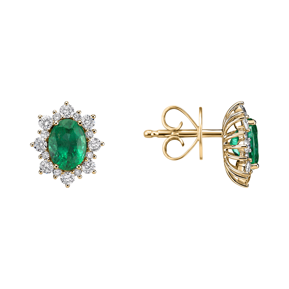 Diamond earrings with Emerald Mary Magdalene