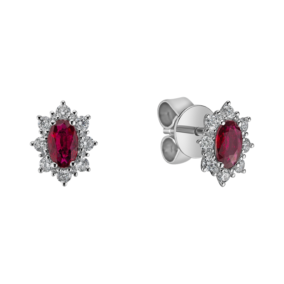 Diamond earrings with Ruby Mary Magdalene