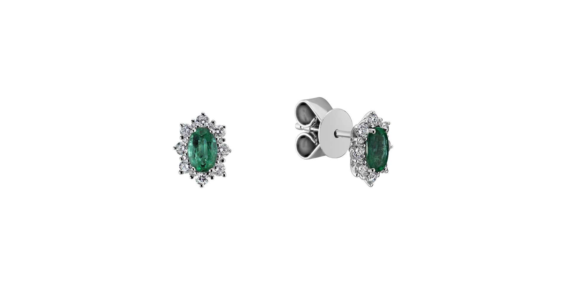 Diamond earrings with Emerald Mary Magdalene
