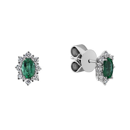 Diamond earrings with Emerald Mary Magdalene