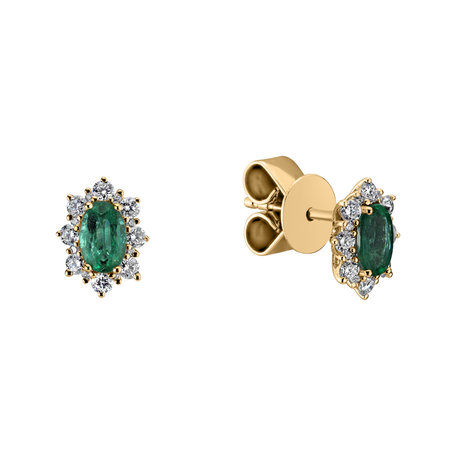 Diamond earrings with Emerald Mary Magdalene
