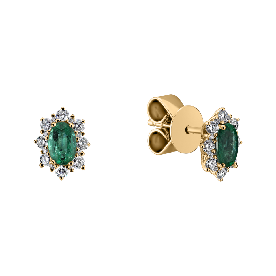 Diamond earrings with Emerald Mary Magdalene