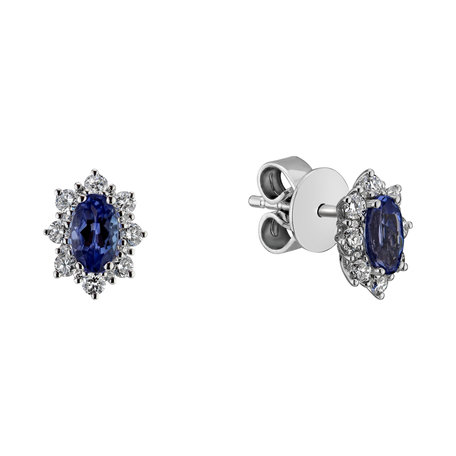 Diamond earrings with Tanzanite Mary Magdalene