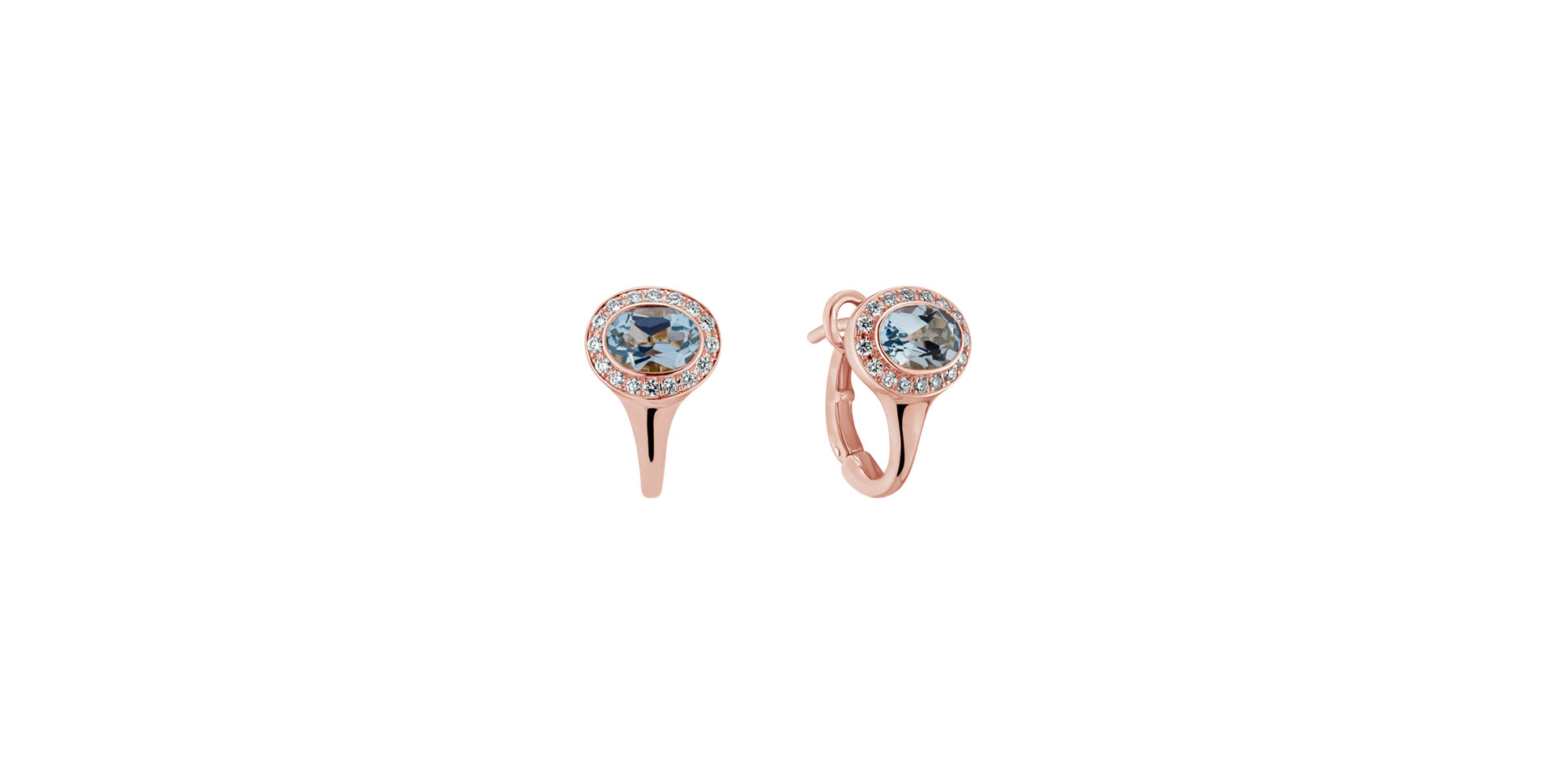 Diamond earrings with Aquamarine Echoes