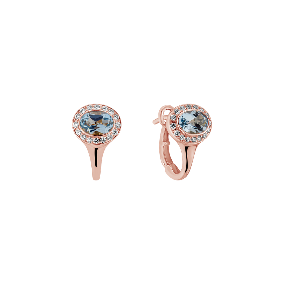 Diamond earrings with Aquamarine Echoes