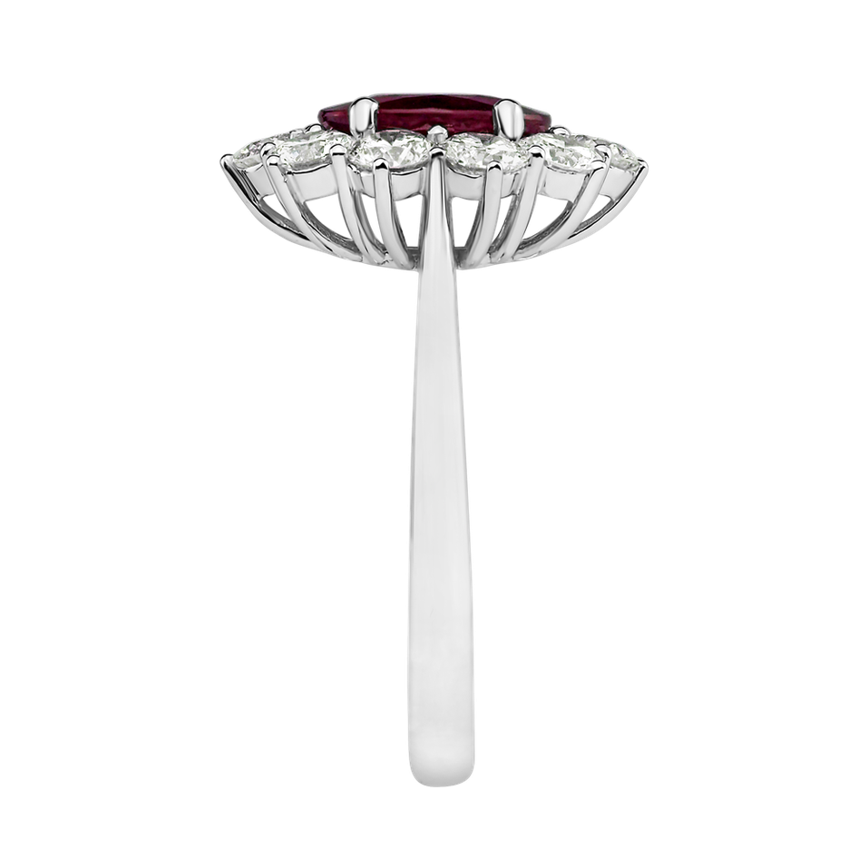 Diamond ring with Ruby Princess