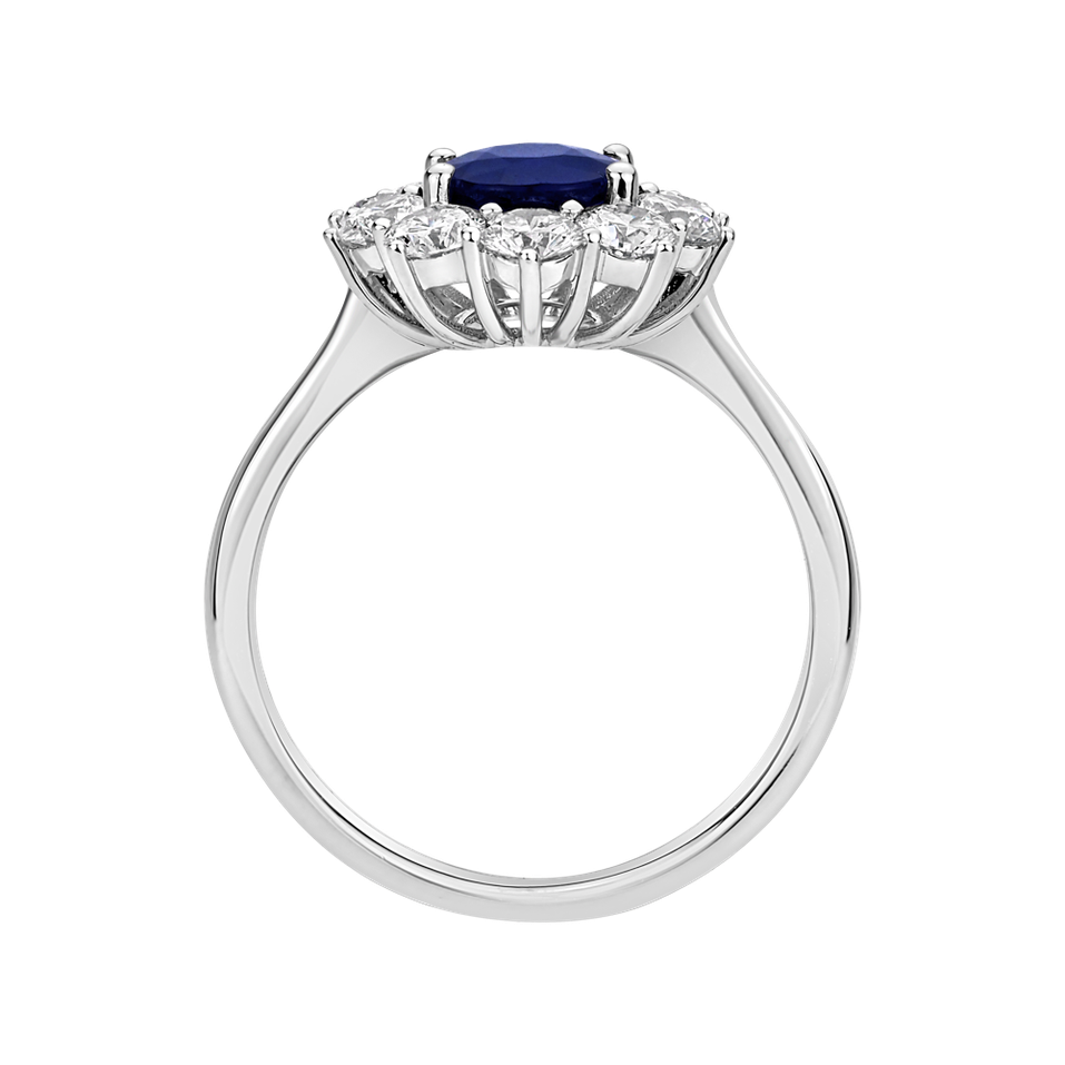 Diamond ring with Sapphire Princess